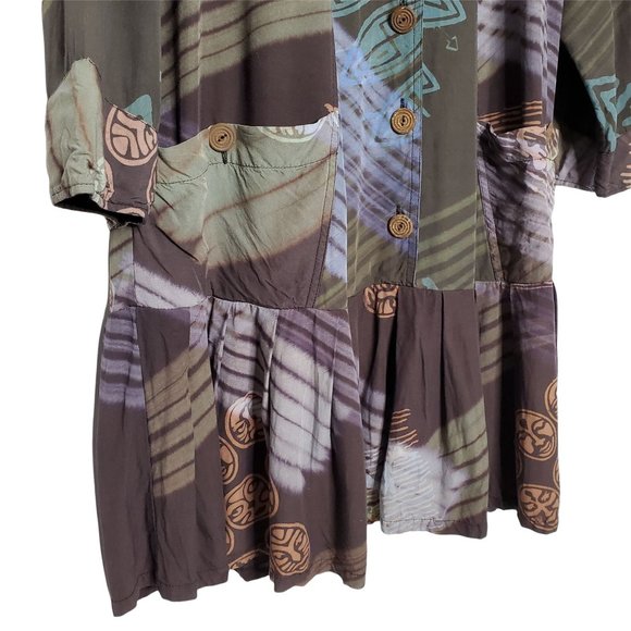 Simatadela Simone Vary Lioni L/XL Dress Skirted Tunic Lagenlook Art To Wear - Picture 6 of 8